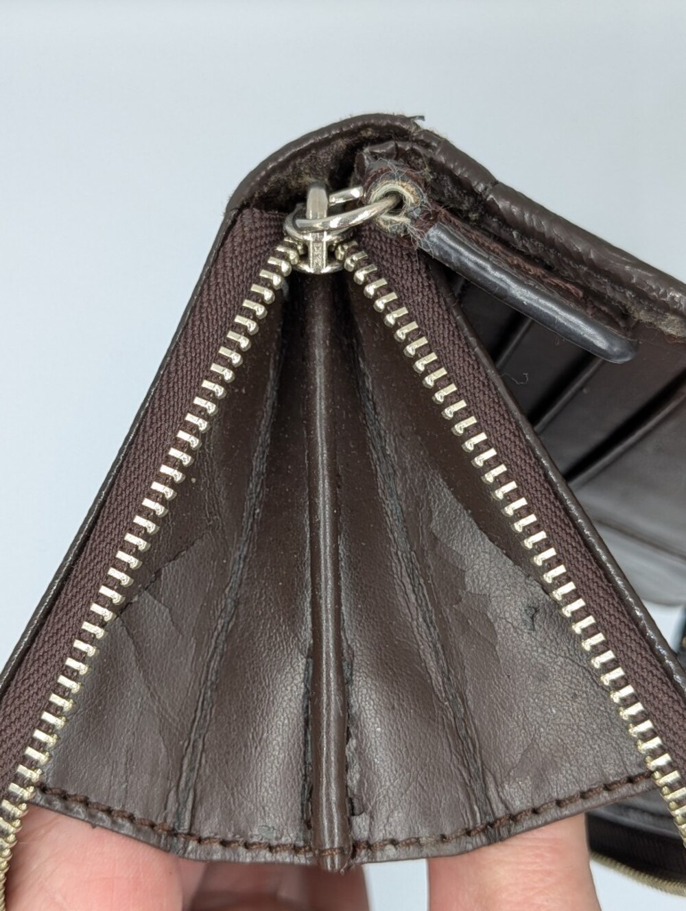 Coach Signature C Jacquard Canvas Patent Leather Zip Around Folding Wallet Dark - Picture 13 of 16